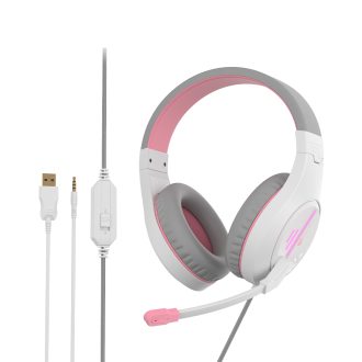 Meetion MT-HP021 Gaming Ακουστικά Άσπρο & Ρόζ