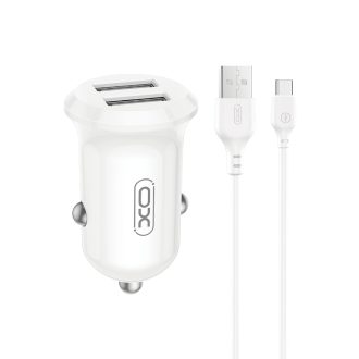 XO CC67 Mini Smart Φορτιστής Αυτοκινήτου με 2 Θύρες USB 2.4A και Καλώδιο Type-C (NB103)