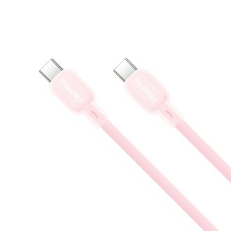 ThreeKey TK-NB09 Καλώδια Σιλικόνης Type-C σε Type-C 60W Ροζ