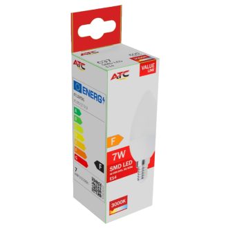 ATC SMD LED Κερί C37 230V 7W/600LM E14 3000K