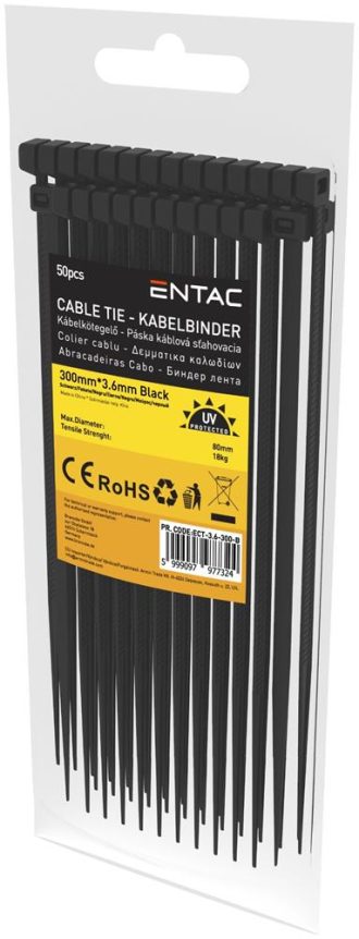 Entac Δεματικά 3.6x300mm Μαύρα