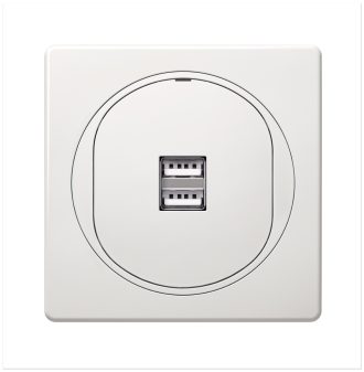 EON 2xUSB charger 2,1A 5V, white