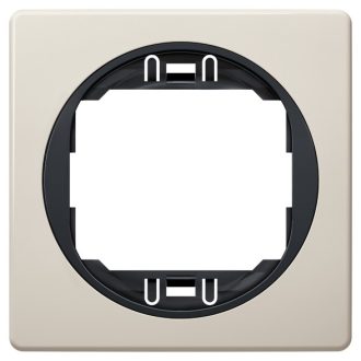 EON E6801.9E One-gang frame 80x80, beige with black holder
