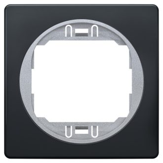 EON E6801.ES One-gang frame 80x80,  black with silver holder