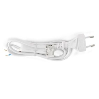 Entac Rewireable Καλώδιο 2G0.75 με Διακόπτη ON/OFF Λευκό 1m