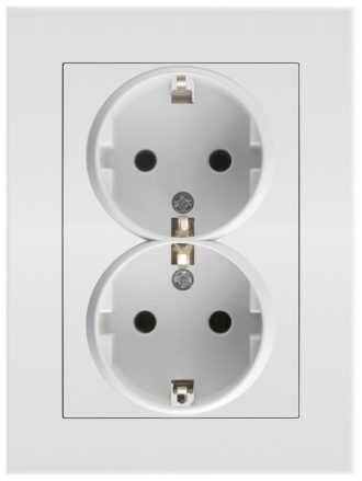 Entac Arnold Recessed wall socket 2x earthed White