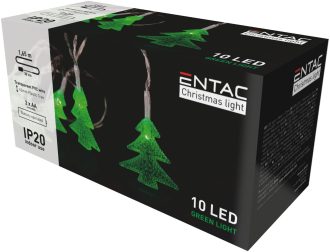 Entac Χριστουγεννιάτικα Εσωτερικά PVC Πράσινα Δέντρα 10 LED 1,65μ (2xAA Δεν περιλαμβ.)