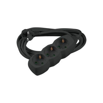 Technik Πολύπριζο 3 Θέσεων με Καλώδιο Χαλκού 1.5 mm² 16A Μαύρο 1.5m