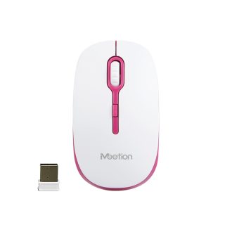 Meetion Ασύρματο Ποντίκι MT-R547 2.4G Άσπρο & Ροζ