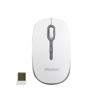 Meetion MT-R547 2.4G Ασύρματο Ποντίκι / Άσπρο + Γκρι