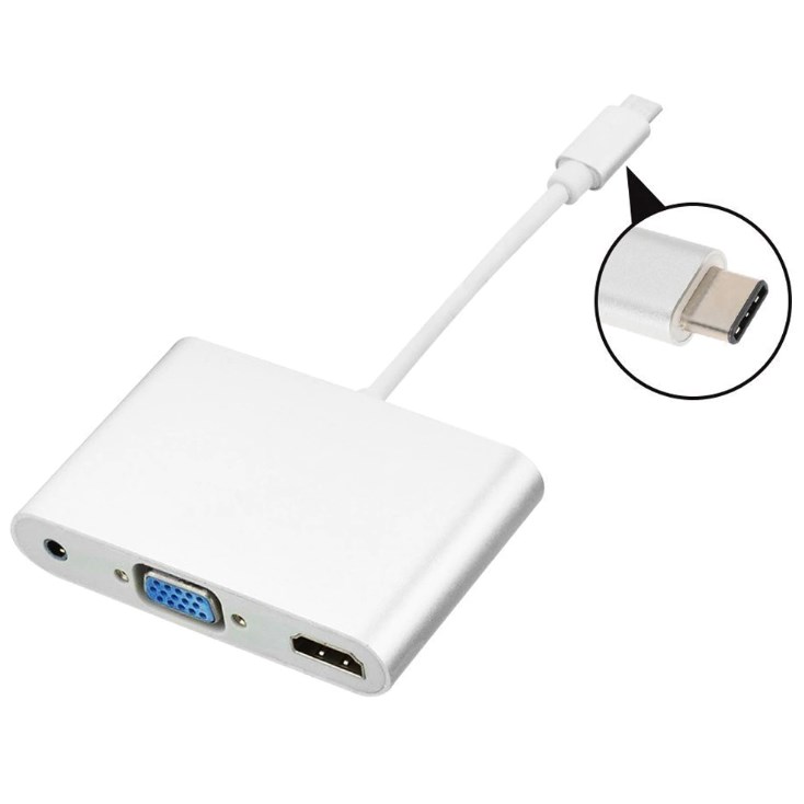 ATC Μετατροπέας USB Type C σε 4K HDMI + VGA + Audio - Image 2