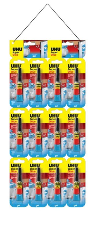UHU Superglue Κόλλα Gel Jumbo 2g B12 (12τμχ)